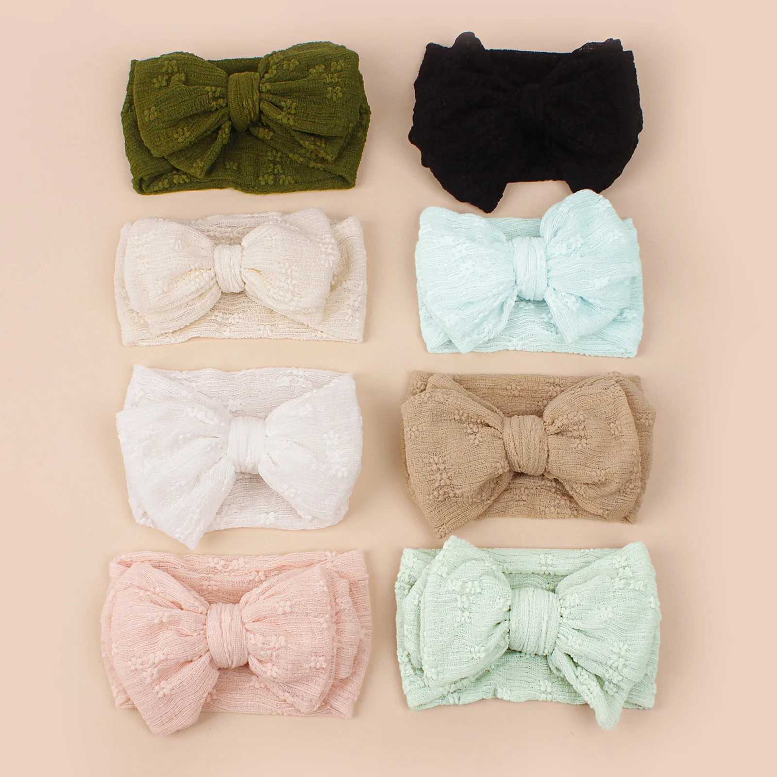 Pudcoco Baby Girls Headband Embroidery Bowknot Toddler Kids Hair Band Newborn Elastic Headwear Cute Fashion Hair Accessories