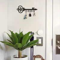 Wall Mounted Key Holder, Key Storage Row Hooks For Wall Decorative , Black Metal Key Organizer Rack Hook for wall key Hanger 1