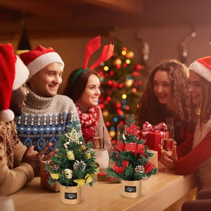 

Tabletop Christmas Tree Christmas Decoration Tree Decor In Tin Box Artificial Star Treetop Holiday Party Interior Room