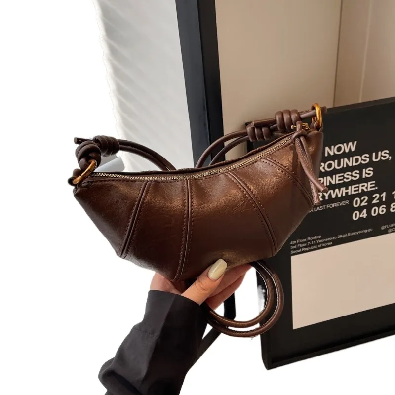 Hot Sale Solid Color Zipper Shoulder Bags Sewing Thread 2025 New Hot Sale Bags for Women Simple Fashion Women's Crossbody Bag 6