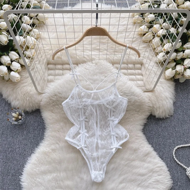 Sexy Costume Women Y2k Hotsweet Girl Suit Pink Bow Halter Crop Top Side Split A-Line Skirt Black Set Nighwear Towys Clothes New