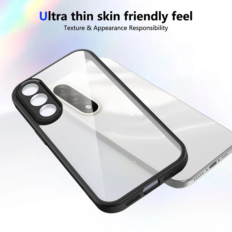 Clear Shockproof Silicone Phone Case with TPU Bumper and PC Back