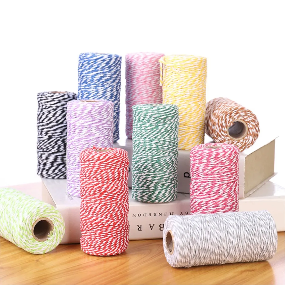 

Chainho,100% Cotton Rope,Double Color,100 Meter,Diameter 1.5mm,2 Strands,11 Colors Availabler,DIY Handmade,Packing Accessories