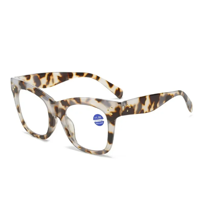Vintage Oversize Frame Women Reading Glasses High Quality Far-sighted Eyeglasses Retro Antiblue Light Presbyopia Diopter Eyewear 5