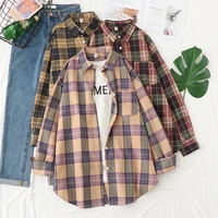 2025 Autumn New Casual Loose Plaid Shirt Women Fresh College Style  Long Sleeve Blouses and Tops Female Checked Shirts.Clothes - Image 4