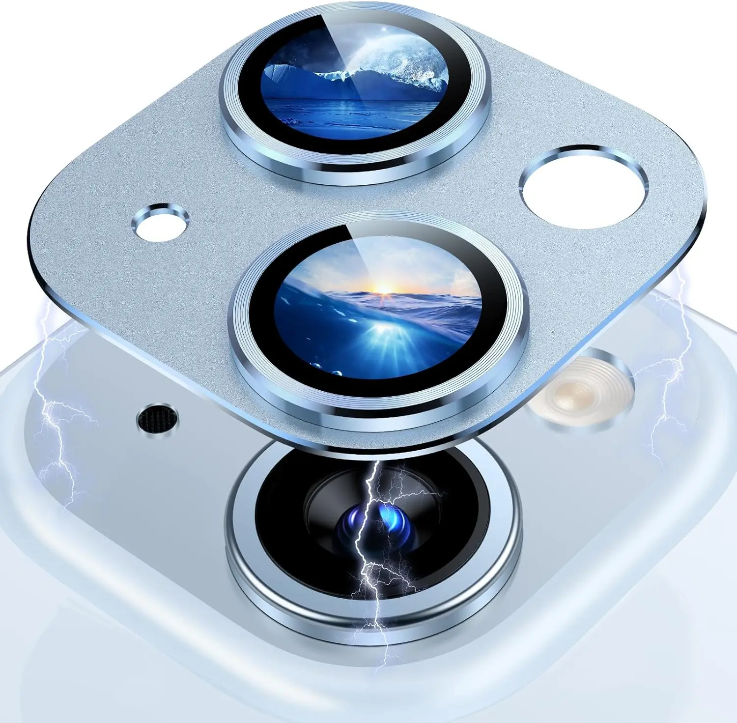 Titanium Black Metal Glass Camera Lens Screen Protector