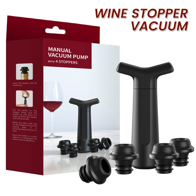 Vacu Vin Winesaver + 3 coloured stoppers