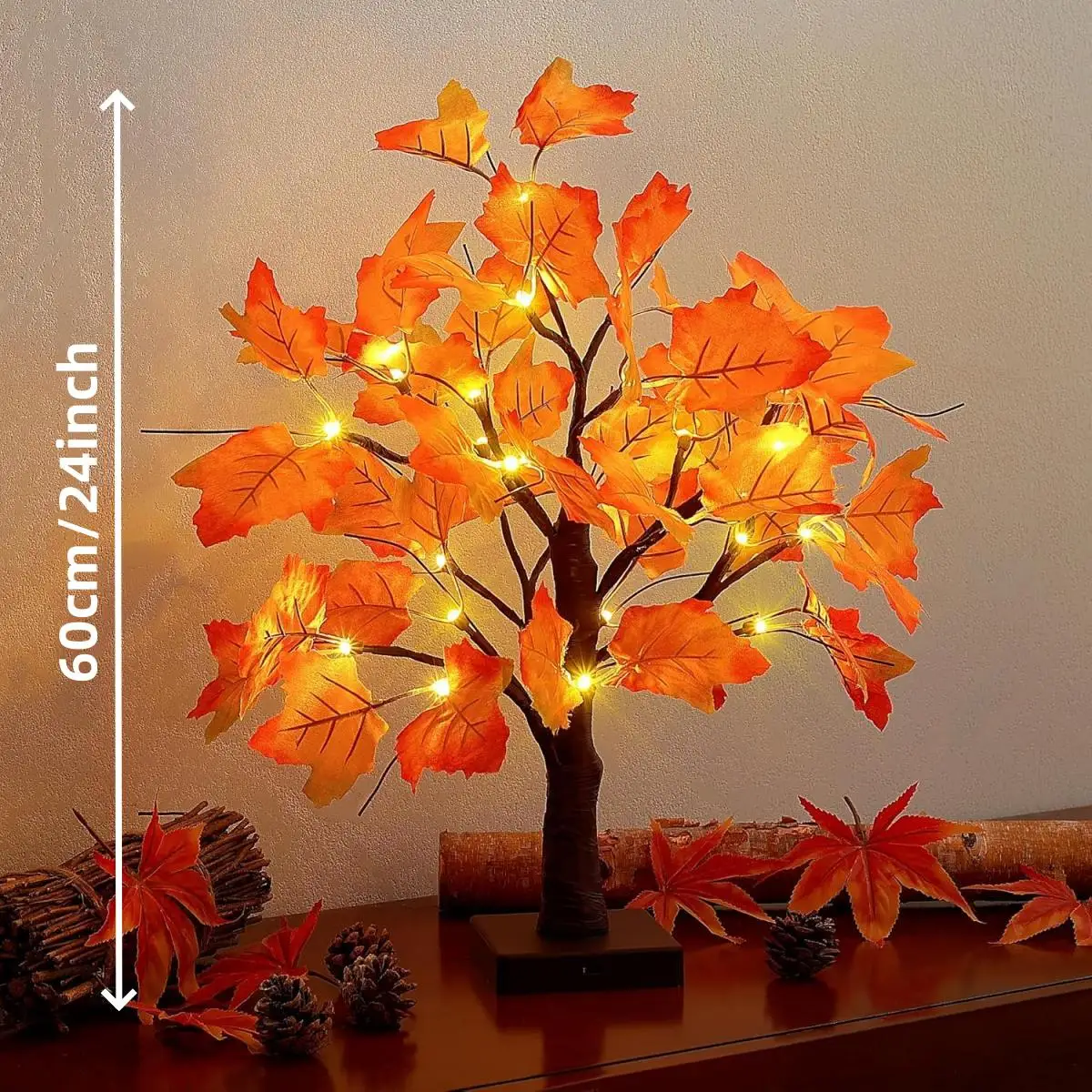 24-LED Black Birch Tree Lamp – Halloween & Holiday Decor 5