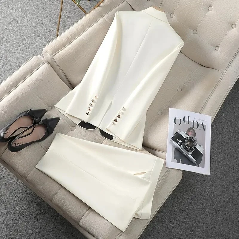 أزياء أحمر أسود بيج المرأة بدل رجالي 2 قطعة مجموعة...