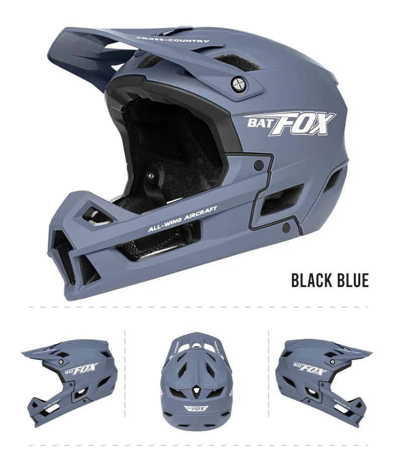 BATFOX Fullface MTB Fahrradhelm mit Schutzbrille für Erwachsene und Jugendliche DH Einteiliger Motorrad-Helmschutz Mountainbike Sicherheitshelm – Detail 12