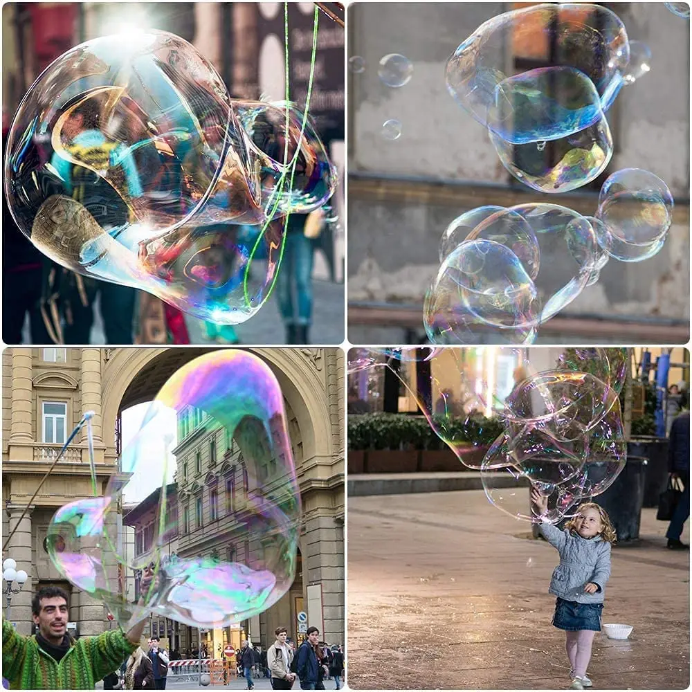 Big Size Adjustable Outdoor 1 2 6 Holes Bubble Wand Long Huge Bubbles Machine Gun Bar Sticks Without For Kids Soap Bubble Toy 5