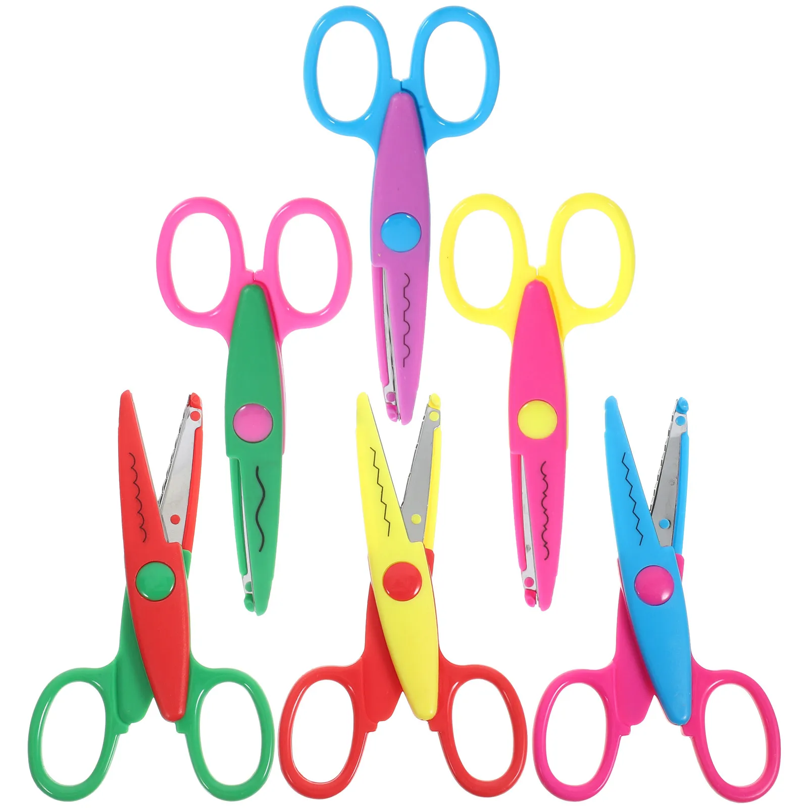 학생을위한 12pcs 가위 안전 절단 공예 학교 미술 용품 ??스크랩북 종이 Diy 홈 오피스 다목적 도구