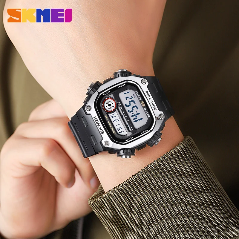 SKMEI 2126 Digital Countdown Sport Watch for Men Waterproof Stopwatch Mens Wristwatch Alarm LED Display Clock Montre Homme 1251 5