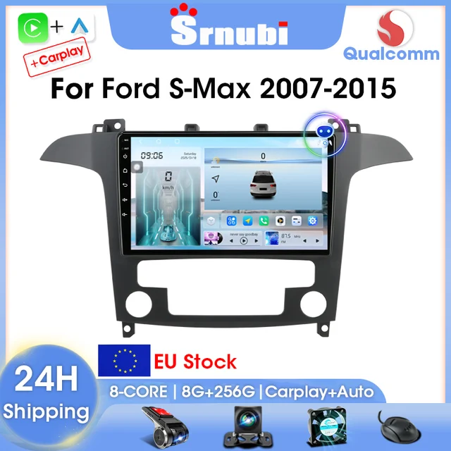 Srnubi 2Din autoradio pour Ford S Max S-MAX 2007-2015 Multimidia lecteur vidéo Android Auto CarPlay GPS Navigation stéréo Audio FM 1