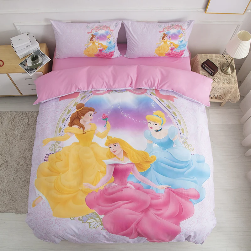 deep pocket queen sheets New Pink Purple Frozen Elsa Queen Princess Bedding Set Adult Children Women Girls Baby Disney Duvet Cover Bed Sheet Pillowcases shabby chic bedding Bedding Sets