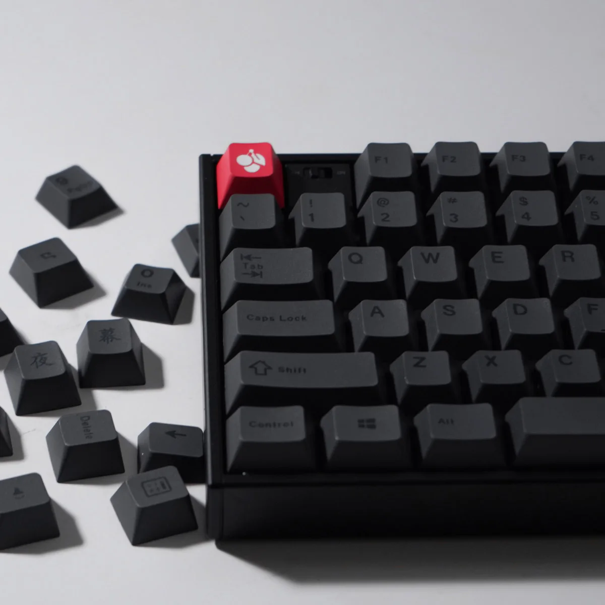 touches pbt pour clavier noir extrémités opaques ations aucun profil