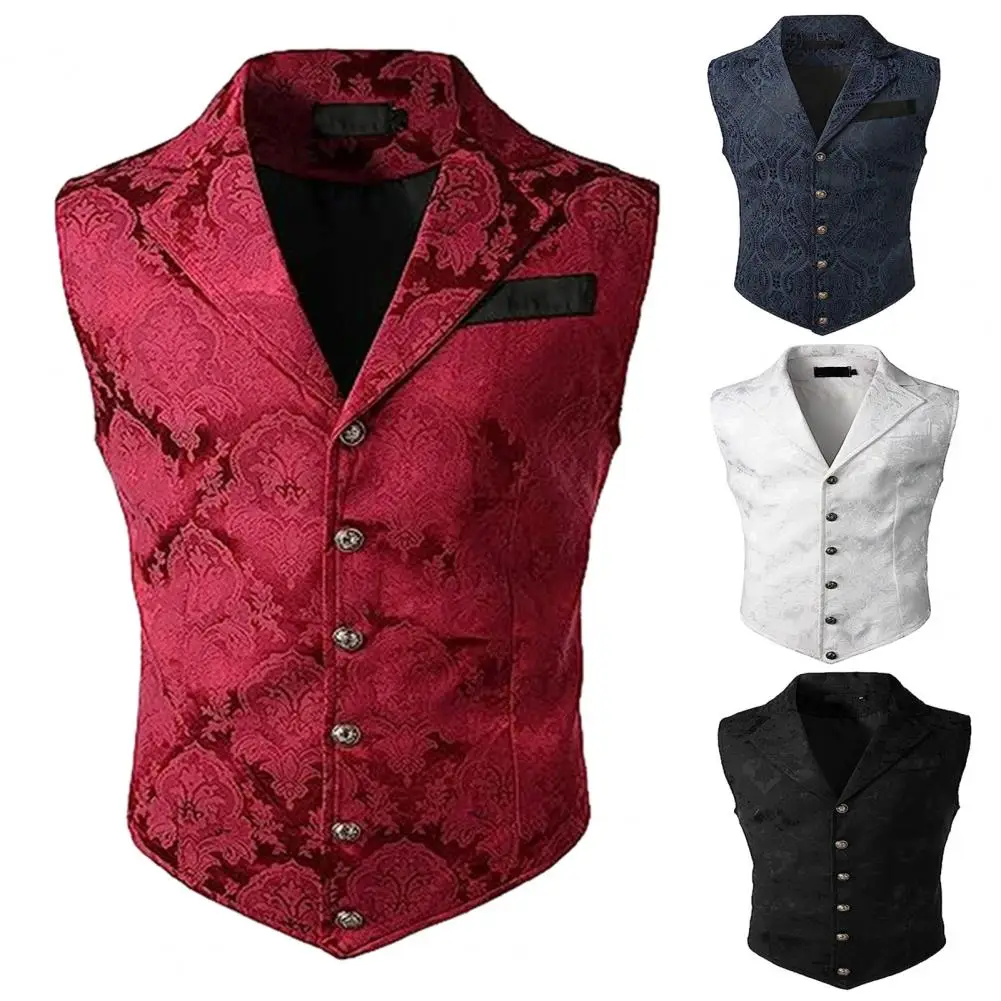Men Vest Formal Business Style Retro Slim Fit Suit Vest Turn-down Collar Sleeveless Wedding Party Groom Waistcoat dress vests