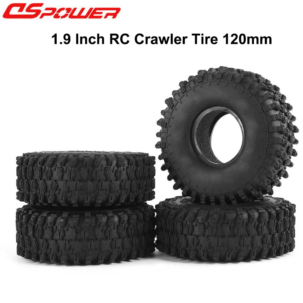 4pcs Rc 1/10 Rock Crawler Car 1.9" Tires Soft 120mm Tyre With Foams For