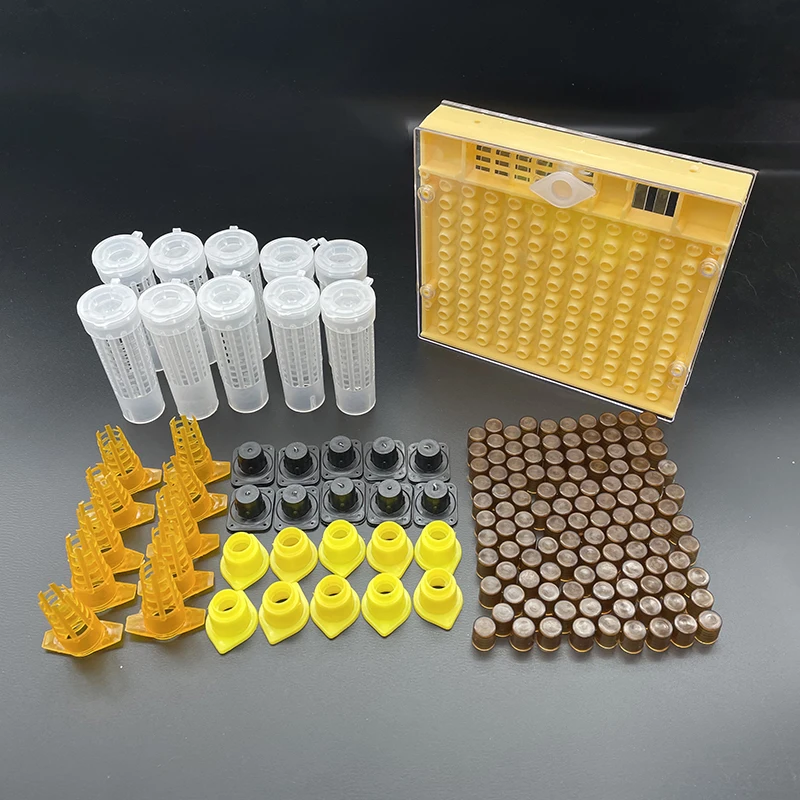 

Beekeeping King Queen Bee Rearing System Box Plastic Cup Cell Protection Cover Cage Apiculture Kit Bees Tools Supplies 1 Set