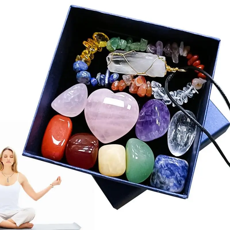 

Crystals And Healing Stones Colorful Crystal Gems Bracelet Decorative Natural Positive Multi Color Mixed Healing Stones Crystals