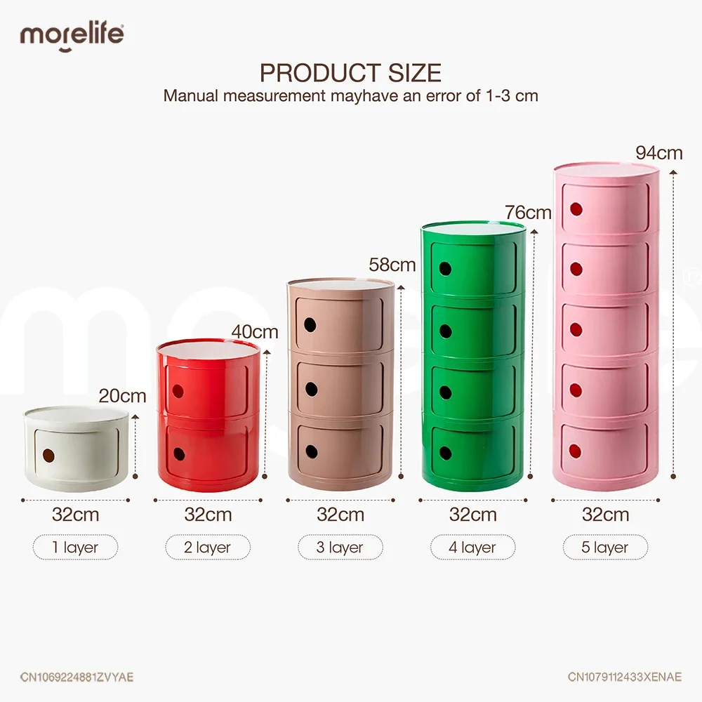 Nightstands Set Plastic Storage Cabinet Fabric Drawers Cabinet Nordic Modern Mini Circular Design Bedside Table Creative Round Storage Cabinet Night Stand Bedroom Furniture