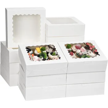 Multi-Piece Cookie Boxes with Window – White Treat & Pastry Boxes 1