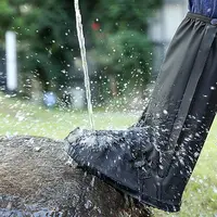 Waterproof Rain Boot Shoe Cover Outdoor High Tube Shoe Covers Shoes Dust Covers for Motorcycle Bike Rain Cover Adult Unisex 1