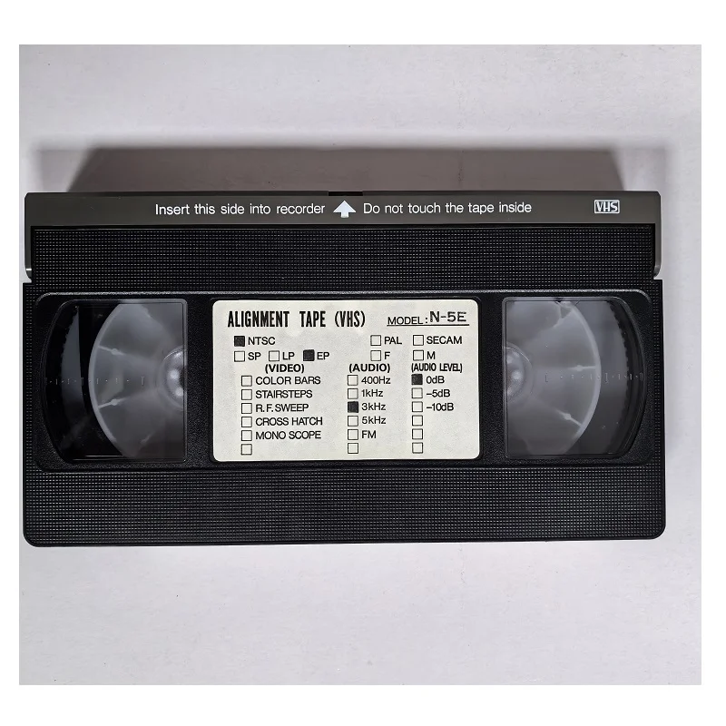 VHS test tape ALIGNMENT TAPE NTSC,PAL,SECAM,COLOR BARS,STAIRSTEP,MONOSCOPE,1KHZ,3KHZ,7KHZ