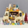 School Bus Miniatures For Dollhouse Accessories Forest Animal Furniture Dolls 1/12 Miniature Food Bookshelf Doll House Girl Toys 1