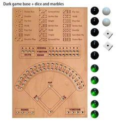 Ultimate Wooden Baseball Dice and Marble Table Game - Interactive Double Battle Sports Toy (Set 1)