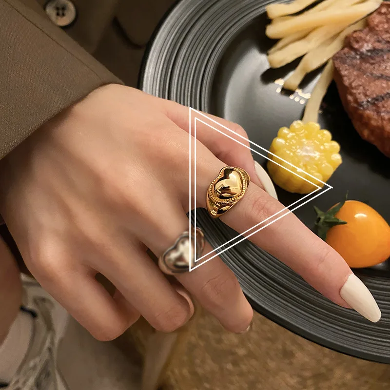 Chunky Knuckle Rings For Women - 6-Piece Gold Set With Baroque Pearl & Flower Designs, Adjustable Stacking Statement Rings - View #2