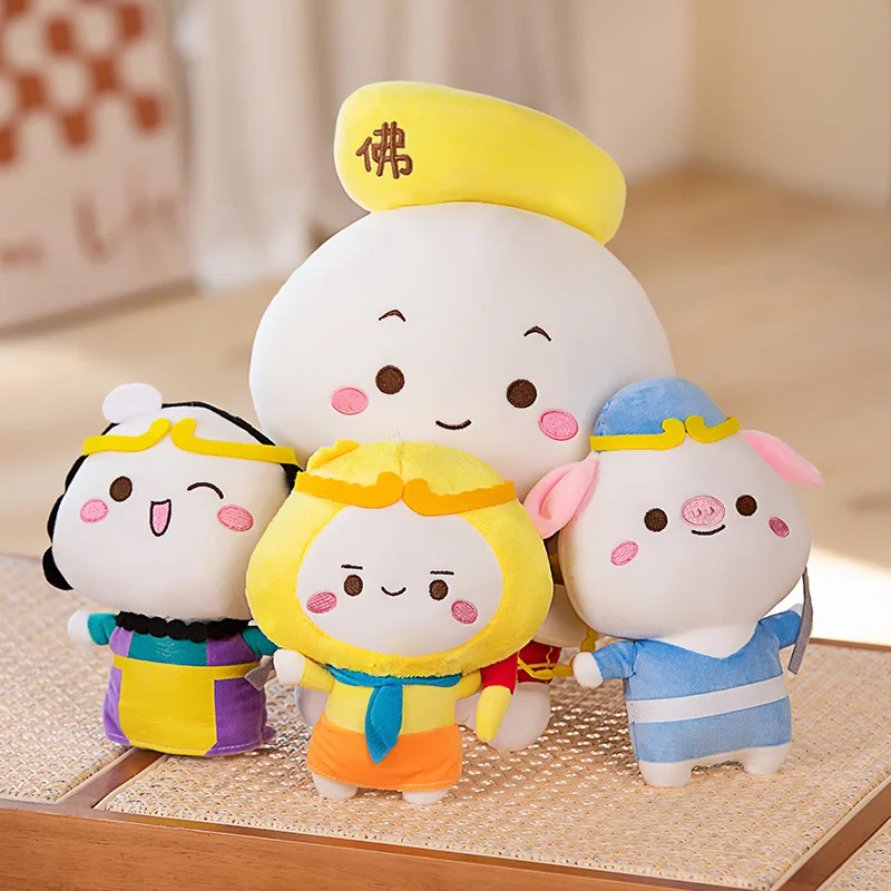 Cartoon Anime Journey to the West Q Anime Figure Plush Toy Cute Stuffed Plushies Doll Kawaii Soft Kids Toys for Boys Girls Gifts the incredible journey