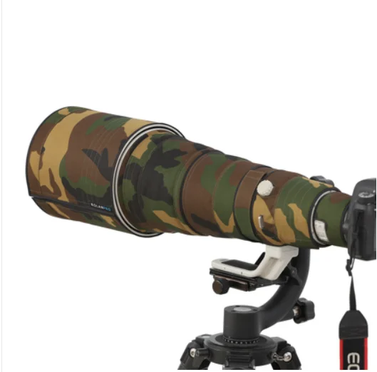 Housse Protection Objectif Nikon AF-S 500mm F5.6E PF ED VR Rolanpro - Camouflage Jungle #27 Imperméable