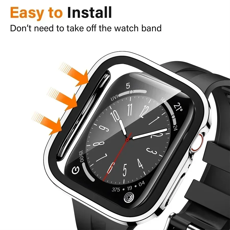 Premium Tempered Glass Protective Cover for Apple Watch - Durable Screen Shield & Band Accessory