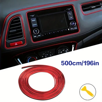 Striscia interna per auto, striscia flessibile per decorazione styling auto, decorazione della copertura del cruscotto facile da installare, aggiorna l'interno dell'auto