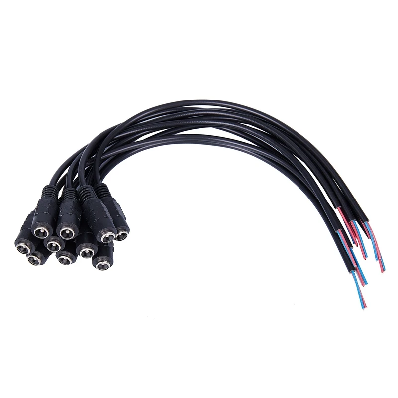 

60Pcs 12V DC Power Plug Female Jack Plug Connector Cable 5.5X2.1Mm With Cord Cable 15CM For CCTV LED Strip Light