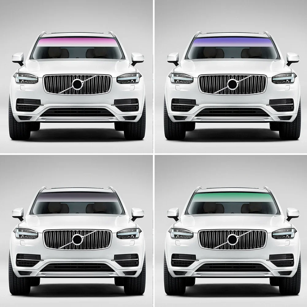 Car Window Sun Visor Strip Tint Film Front Windshield Protect Shade Blocking UV Sticker DIY Film Gradient Colorful Car Stickers car sunshade windshield sunshade windshield sun shade