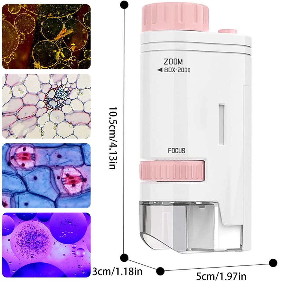 60-100倍 調節可能なポータブルポケット LED顕微鏡 ミニ拡大鏡 拡大鏡 9x4x3ズーム観察用 調節可能なポータブル拡大鏡 ポケット顕微鏡 子供用 LEDライト付き 小型顕微鏡 60-100倍ズーム マイクロスコープ 池田レンズ | ルーペスタジオ