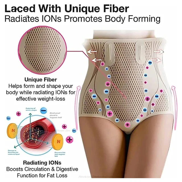 Ice Silk Ion Fiber Repair Shaping Women Sculpt Shaping Short High Waisted  Body Shaper Briefs Firm