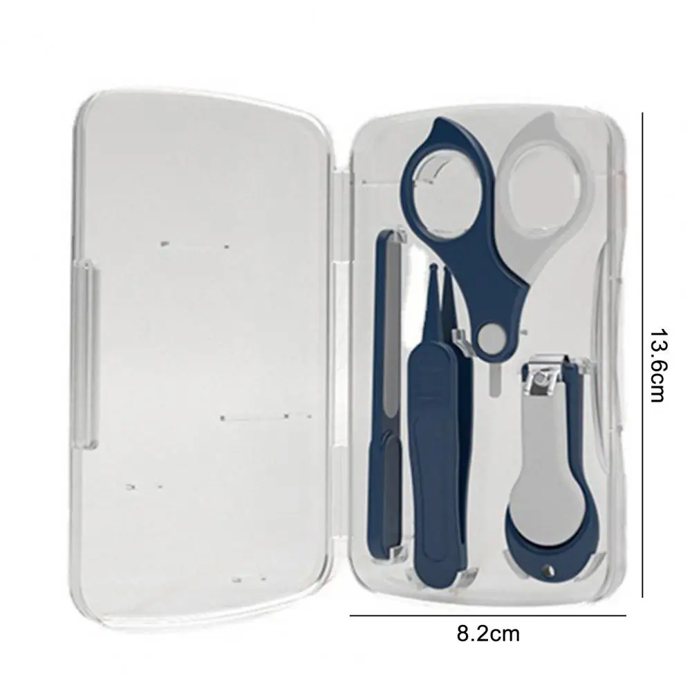 4PCS Newborn Baby Nail Scissor Baby Nail Care Tool Kid Safe Portable Clipper Trimmer Tweezer with Box Children Manicure Kit nail care kit