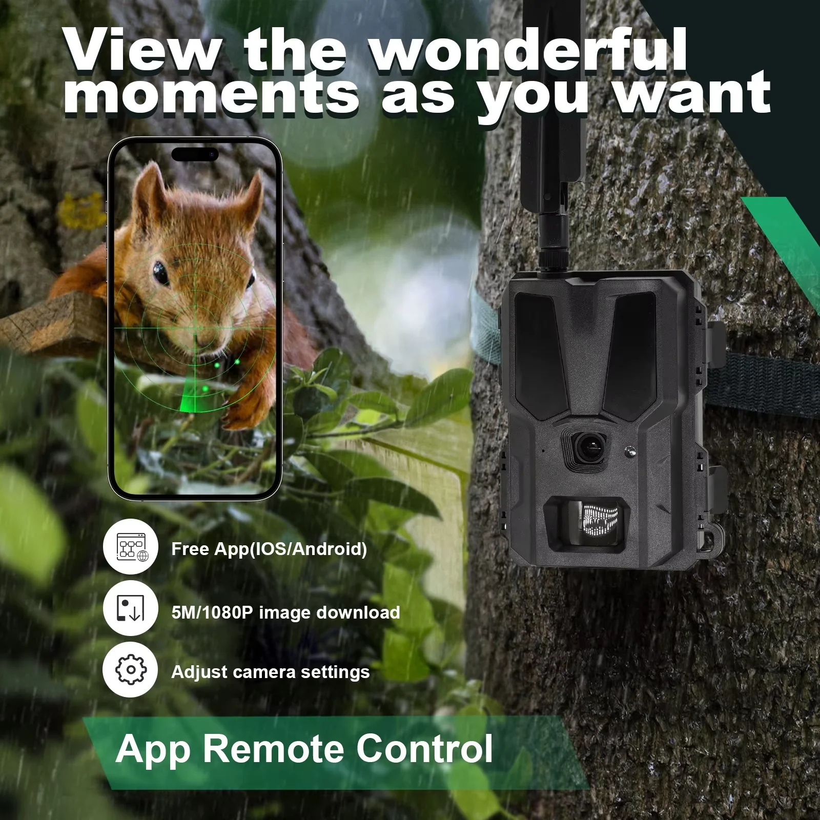 Willfine T200 AI-Powered 4G 2K Cloud Storage Wildlife Trail Camera Photo Traps with 940nm No Glow LEDS App Control for Hunting