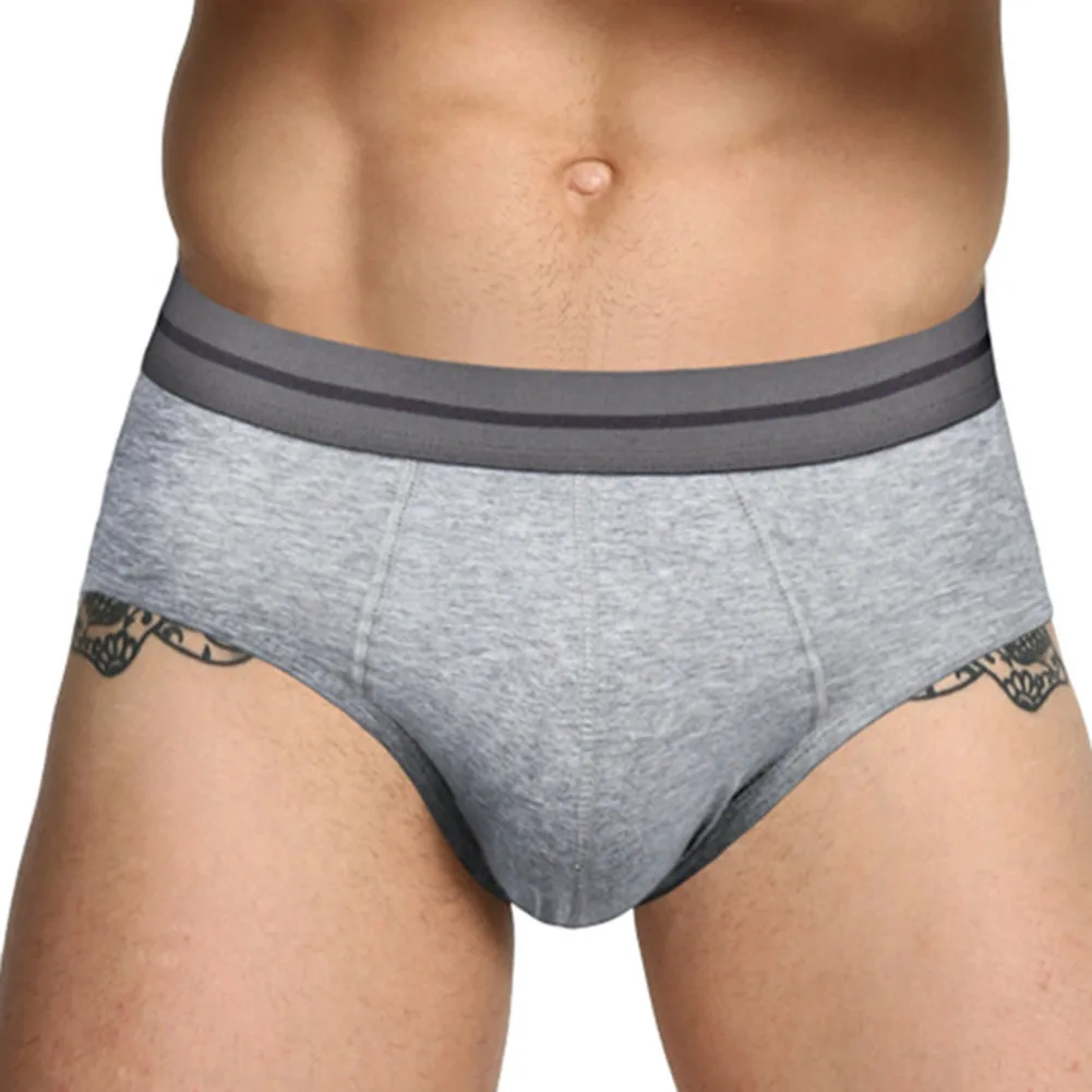 Men Sexy Cotton Underwear Daily Briefs Panties Breath Convex Pouch Underpants For Boys Solid Swimsuit Lingerie Short