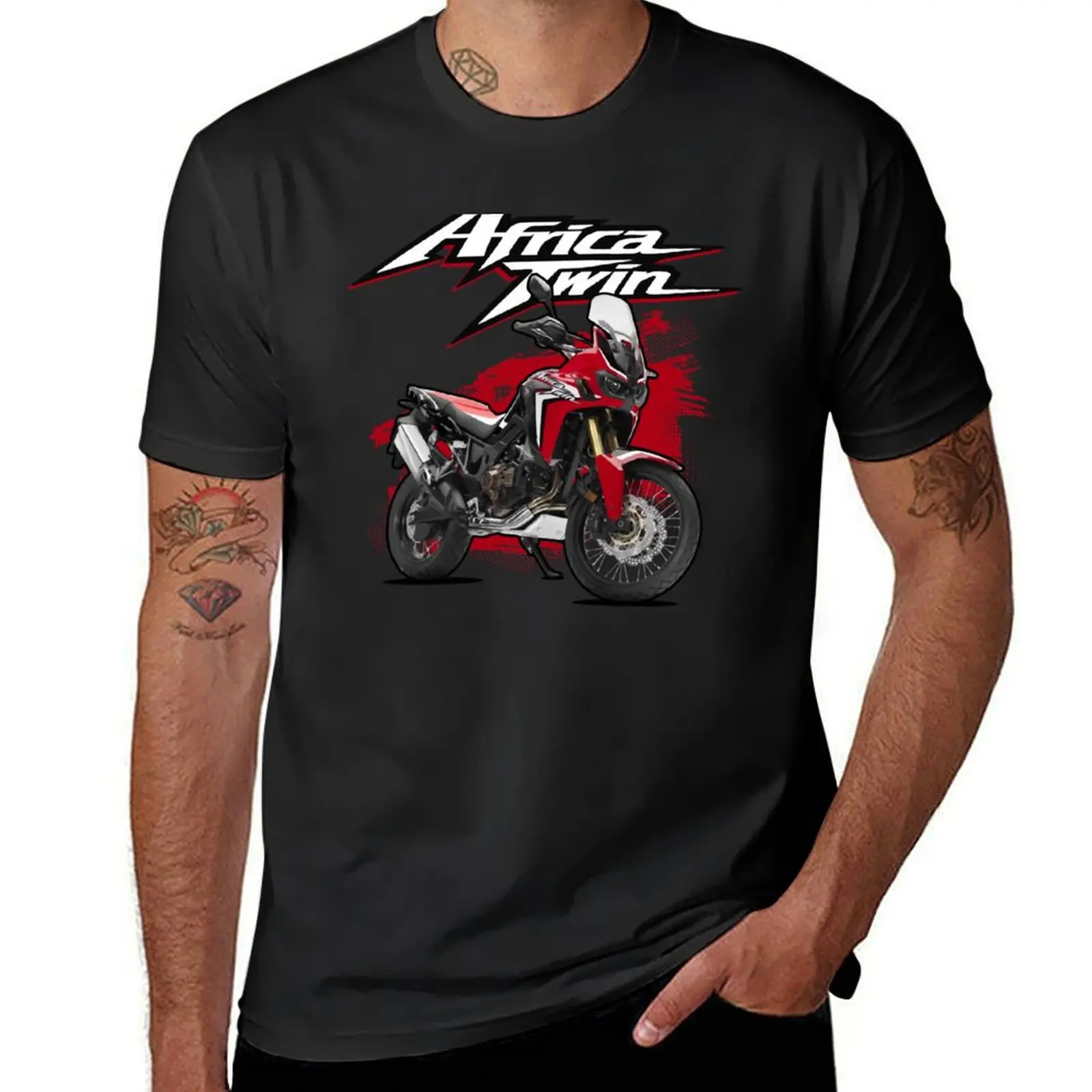 Men's graphic print cotton t-shirt black overview