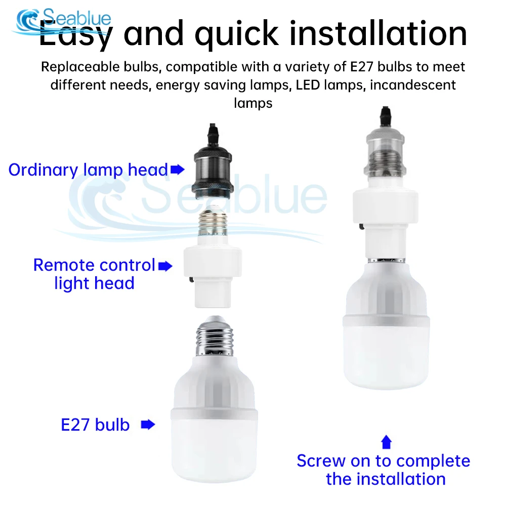 Lamp holder Lamp bulb holder Lamp base Hot infrared smart convertible LED lampholder E27 with IR remote control