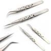 2pcs Eyelashes Tweezers Stainless Steel Makeup Eyelash Tweezers Eyelash Extension Tweezer Eyebrow Tweezers Eyelash Tweezers Set 1
