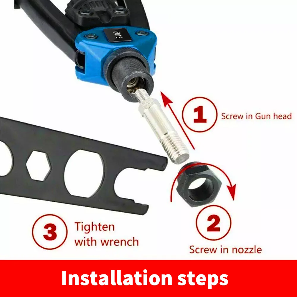 110PCS Gewinde Niet Zangen Set Niet Muttern Pistole Dorn Kit M3 M4 M5 M6 M8 M10 M12 Manuelle nietgerät Gewinde Nietgerät Zangen Maschine – Detail 11
