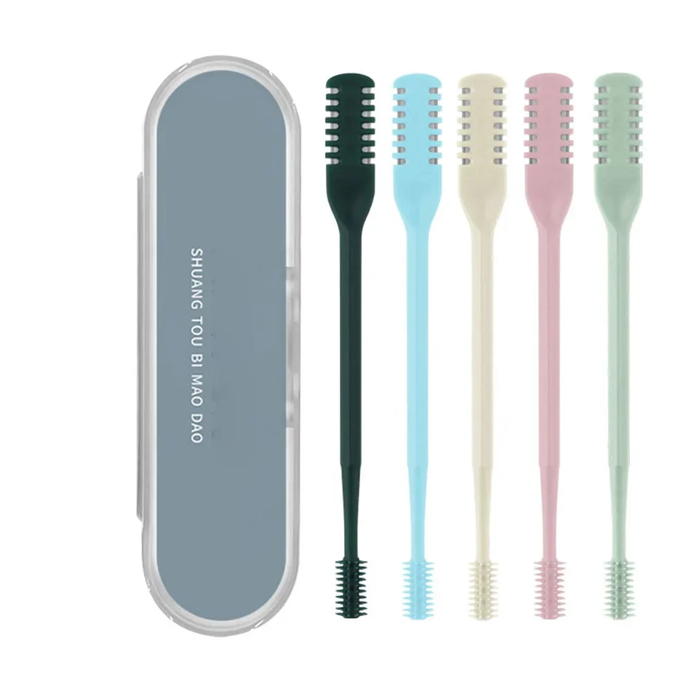 Double-ended Nose Knife Manual Nose Hair Trimmer Portable Hair Scraper Shaving Neus Trimmer Men 5pcs Mixcolor