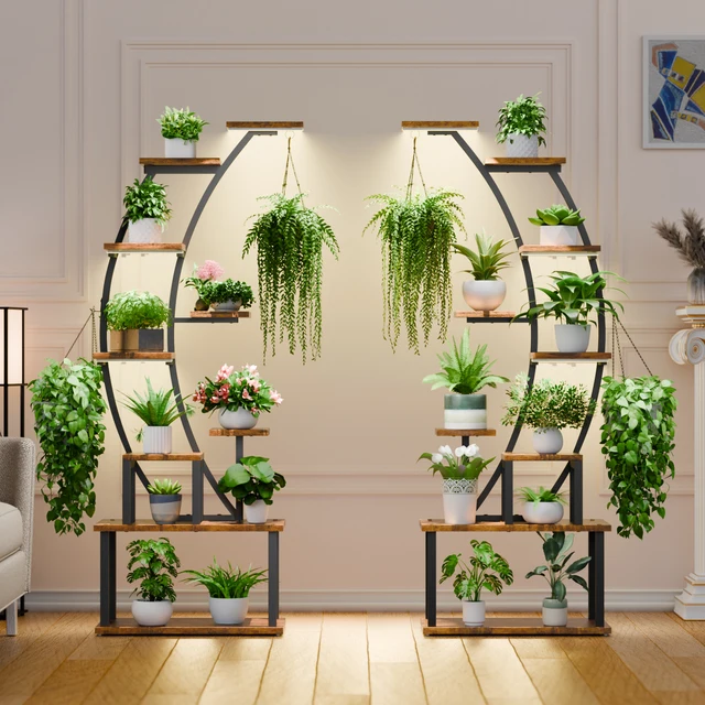 Plant Stands Indoor With Grow Lights 2pcs