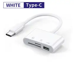 USB - C High - Speed Memory Card Reader & OTG Adapter (WHITE)