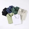 923 100% Linen Men's Summer Fashion Shirt High Quality Solid Color Simple Casual Short Sleeve Blouses Basic Thin Breathable Tops 2